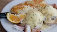Dungeness Crab Eggs Benedict on Rustic Rosemary Toast